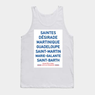 Martinique Guadeloupe Saint-Barth Saint Martin Antilles France French Travel Poster Tank Top